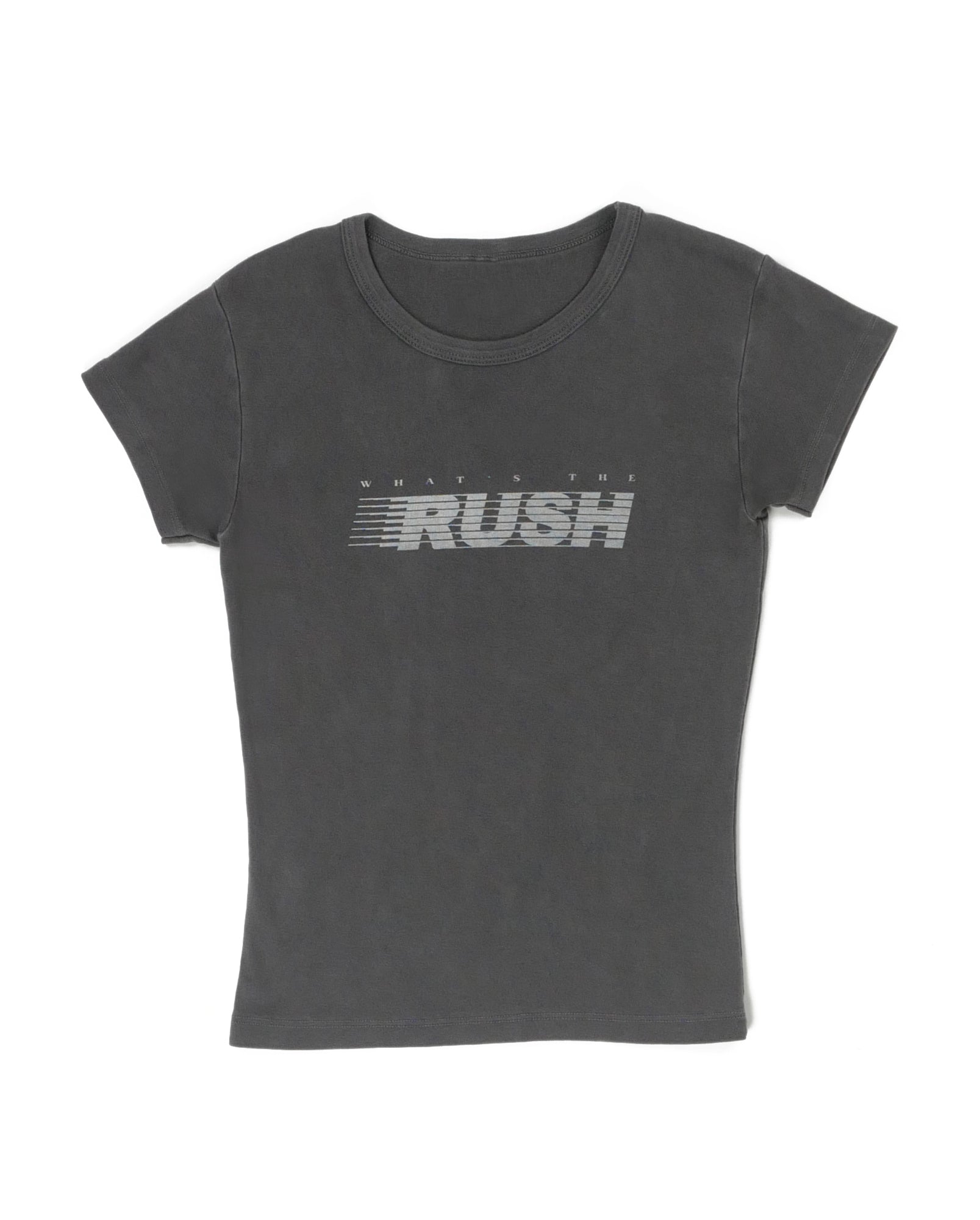 What&#39;s the Rush? Baby Tee - Vintage Black