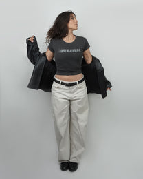 What&#39;s the Rush? Baby Tee - Vintage Black