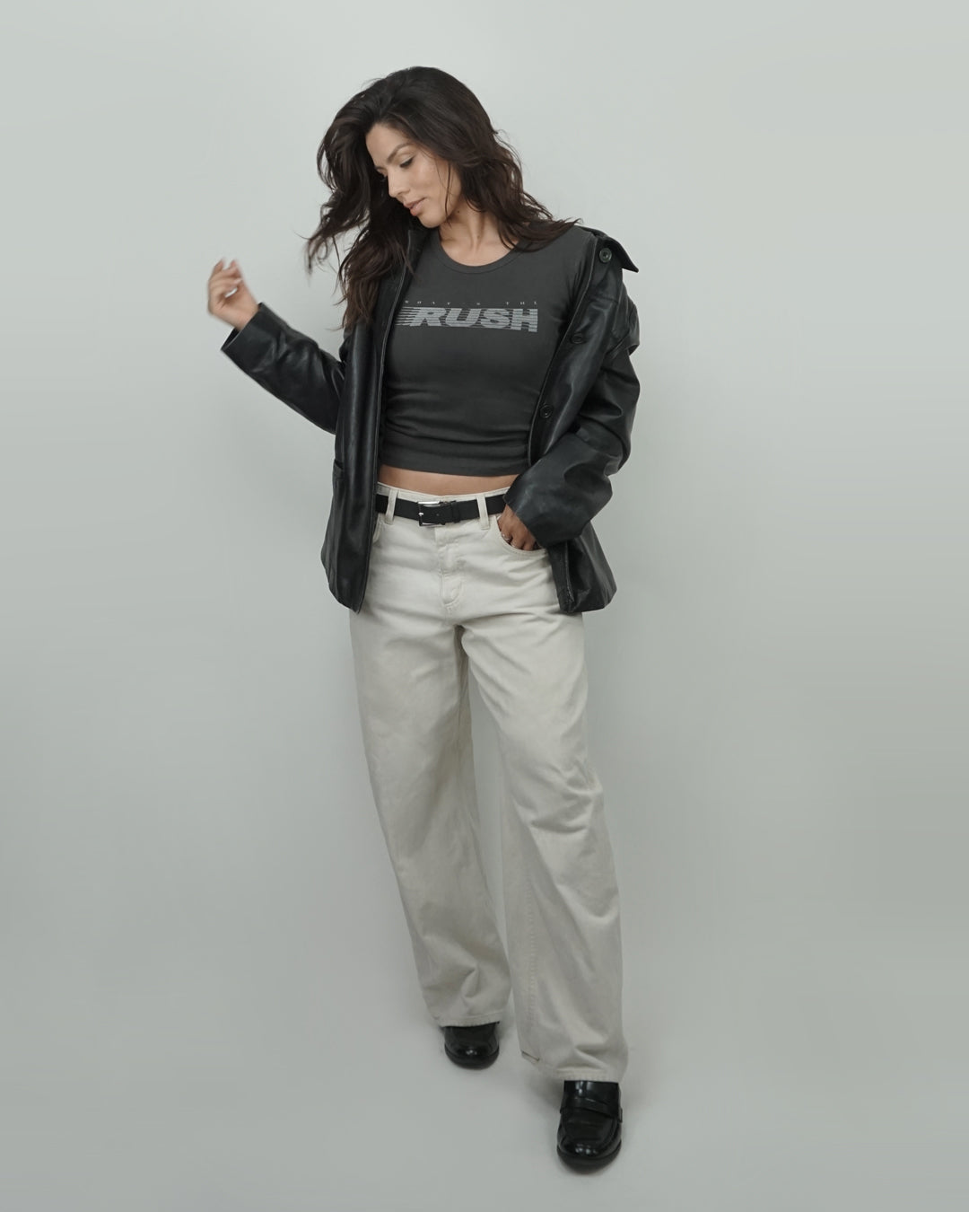 What&#39;s the Rush? Baby Tee - Vintage Black